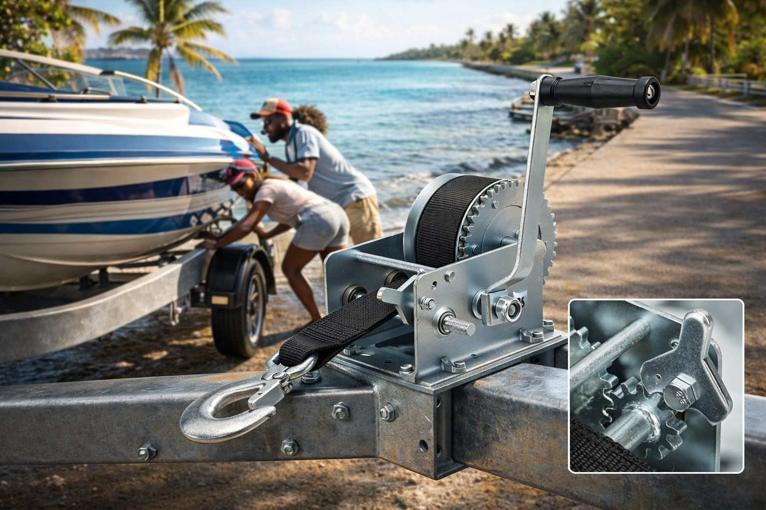 BETA STAR BOAT WINCH/BQW-2500/50MMx33FT