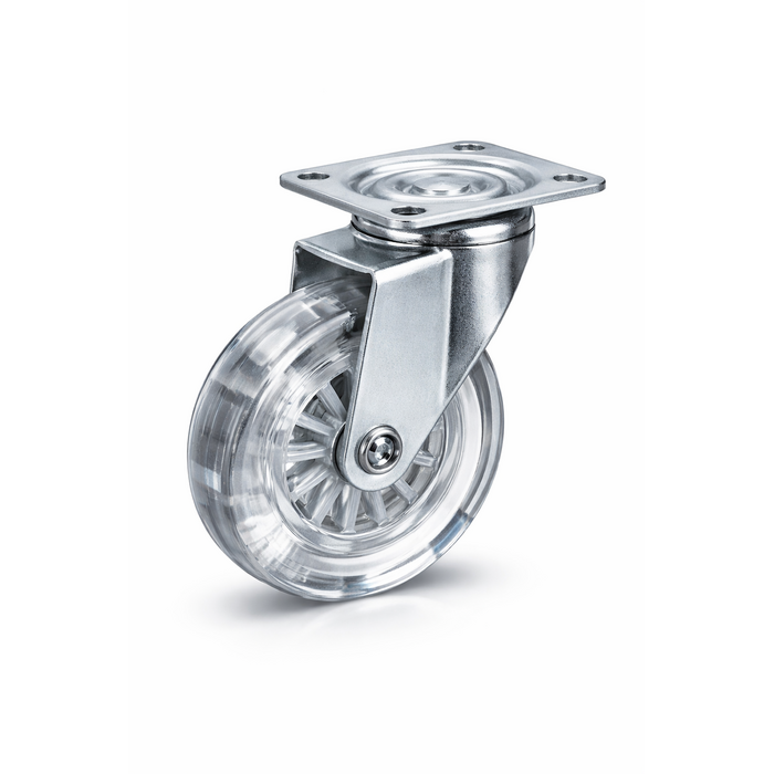 BETA STAR VEH24895/3'' CLEAR POLYURETHANE SWIVEL CASTER WHEEL 2000LB CAPACITY 1-1/8'' W