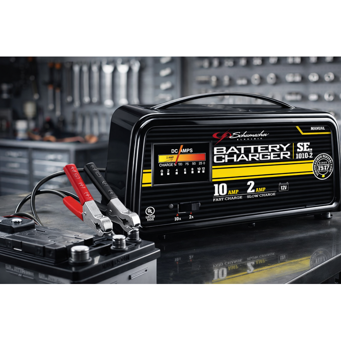 SCHUMACHER VEH11453 2/10 AMP MANUAL BATTERY CHARGER(SE-1010-2)-WNR