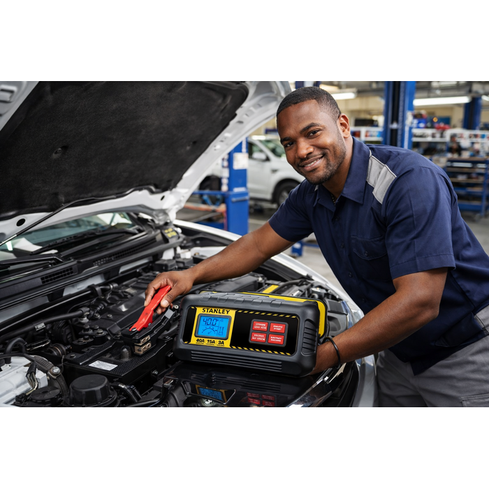 STANLEY VEH12623 CHARGER/BC40BS STANLEY 15 AMP BATTERY/CHARGER 40AMP ENGINE START