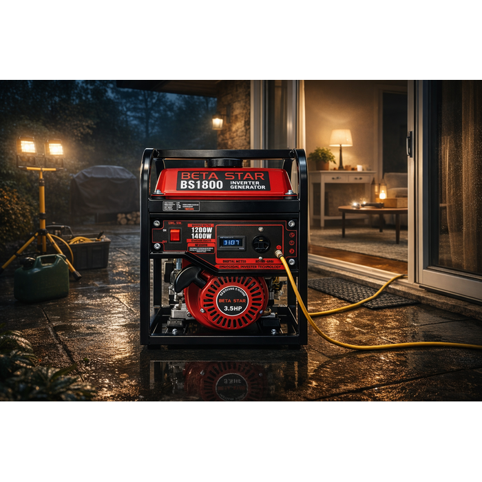BETA STAR IND6033/BS1800 INVETER GASOLINE GENERATOR 3.5HP 1200W 110V 60HZ MAX 1.4KW-D/S