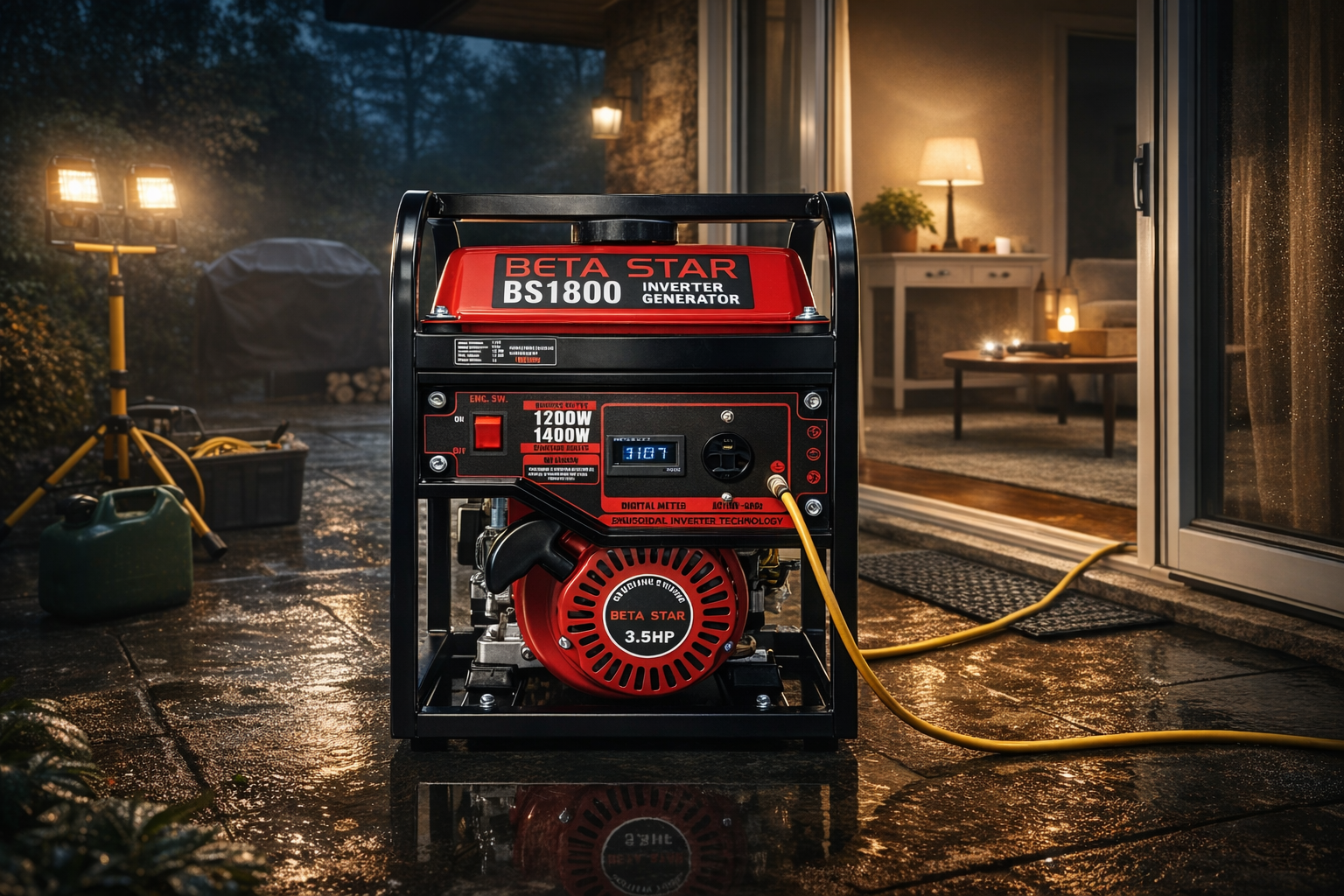 BETA STAR IND6033/BS1800 INVETER GASOLINE GENERATOR 3.5HP 1200W 110V 60HZ MAX 1.4KW-D/S