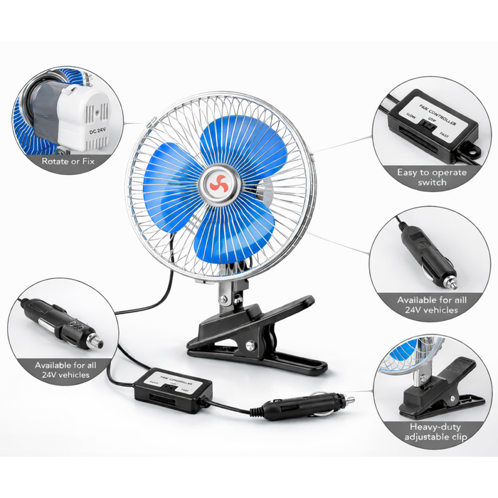 BETA STAR VEH24800/ 6" FAN CAR TRUCK MINI FAN 24V