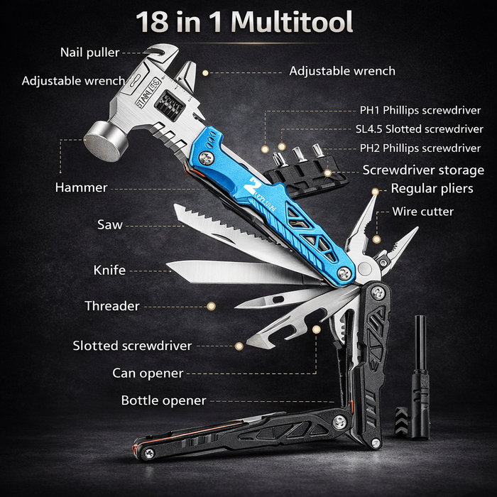 BETA STAR HAR10055/MULTIFUNCTIONAL OUTDOOR TOOLS/KNIFE 18 IN 1