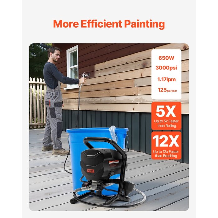 VEVOR IND6056/  VEVOR STAND AIRLESS PAINT SPRAYER, 650W 3000PSI