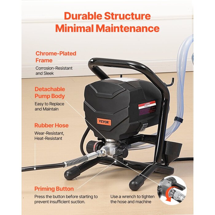 VEVOR IND6056/  VEVOR STAND AIRLESS PAINT SPRAYER, 650W 3000PSI