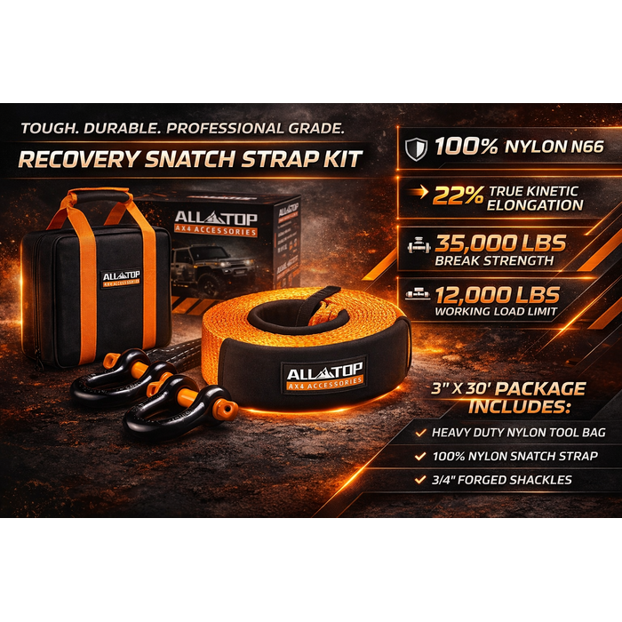 HAR10090/ HEAVY DUTY TOW STRAP RECOVERY STRAP KIT : 3 INCH X 30 FT