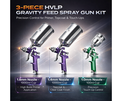 VEVOR IND6055/  VEVOR 3-PIECE AIR SPRAY GUN KIT, PROAUTO PAINT SPRAY GUN SET WITH 3 NOZZLES