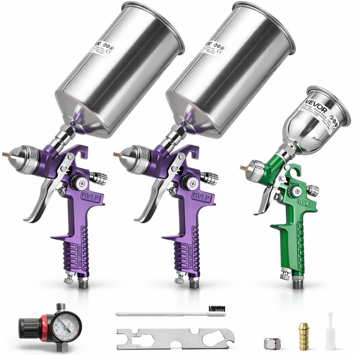 VEVOR IND6055/  VEVOR 3-PIECE AIR SPRAY GUN KIT, PROAUTO PAINT SPRAY GUN SET WITH 3 NOZZLES