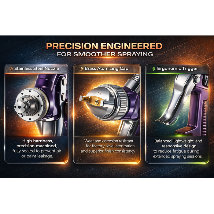 VEVOR IND6055/  VEVOR 3-PIECE AIR SPRAY GUN KIT, PROAUTO PAINT SPRAY GUN SET WITH 3 NOZZLES