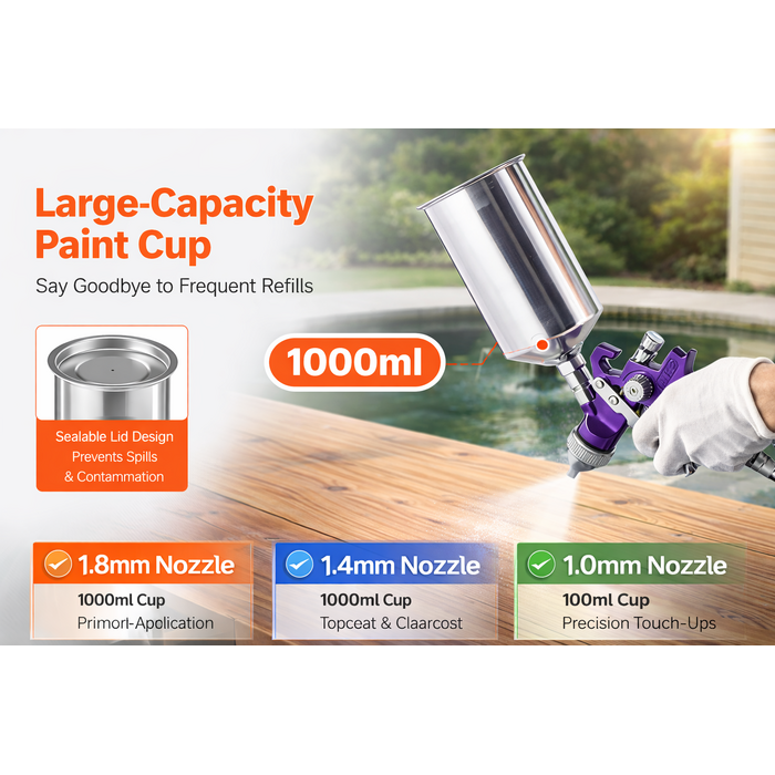 VEVOR IND6055/  VEVOR 3-PIECE AIR SPRAY GUN KIT, PROAUTO PAINT SPRAY GUN SET WITH 3 NOZZLES