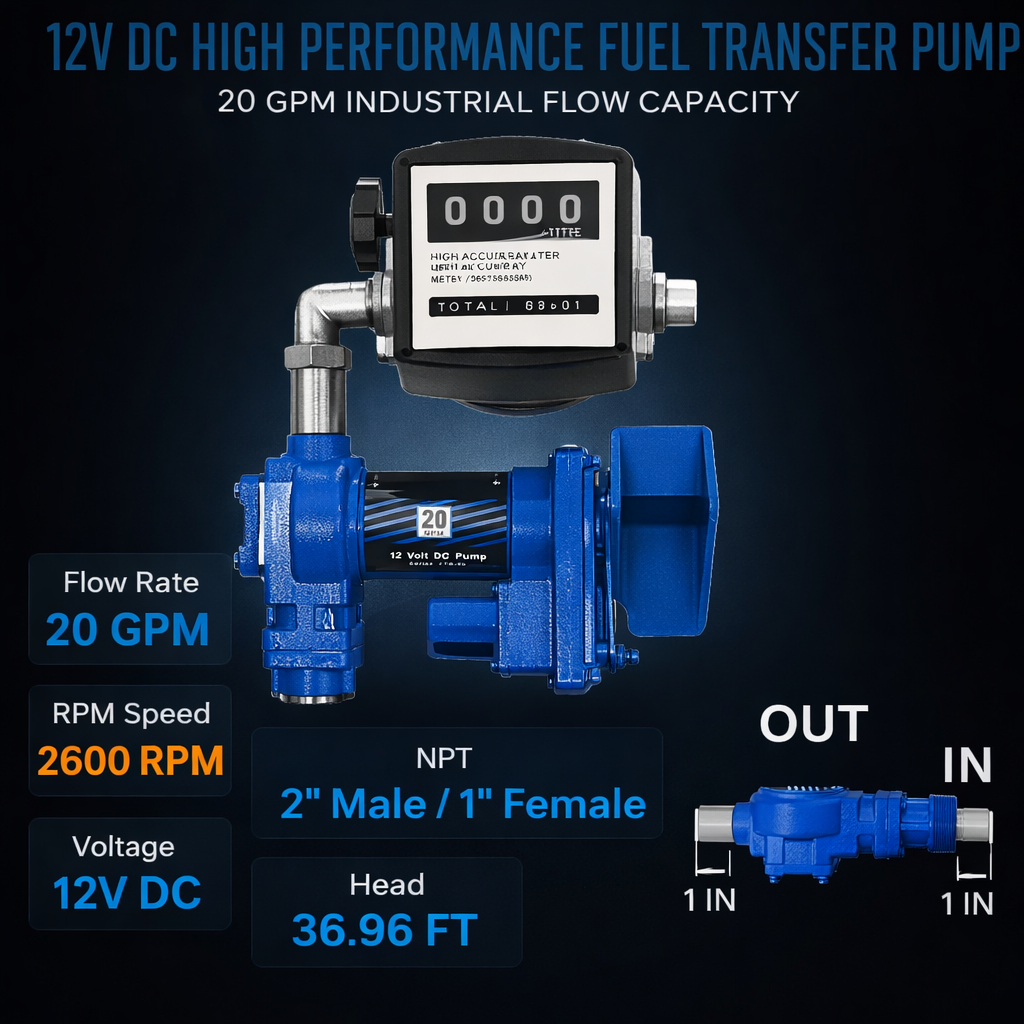 BETA STAR IND5984/ FUEL DISPENSING PUMP 12V 2" INLET AND 1" OUTLET
