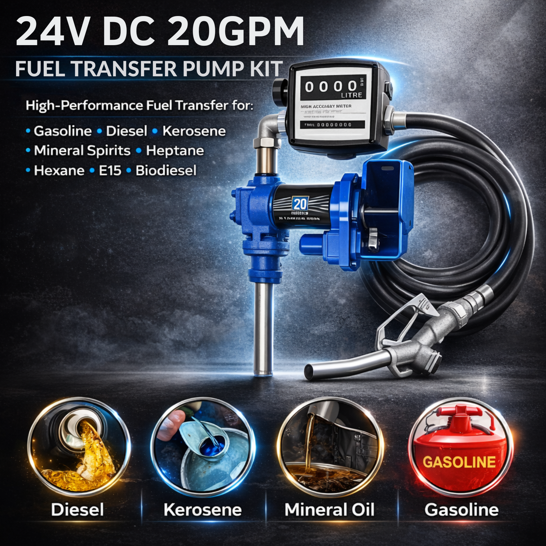 BETA STAR IND5985/ FUEL DISPENSING PUMP 24V 2" INLET AND 1" OUTLET