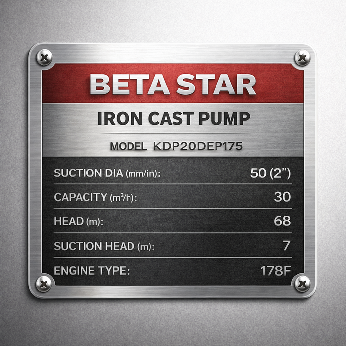 BETA STAR IND6041/CASTING PUMP (FIRE PUMP)2"*2" WITH 178F ENGINE-D/S