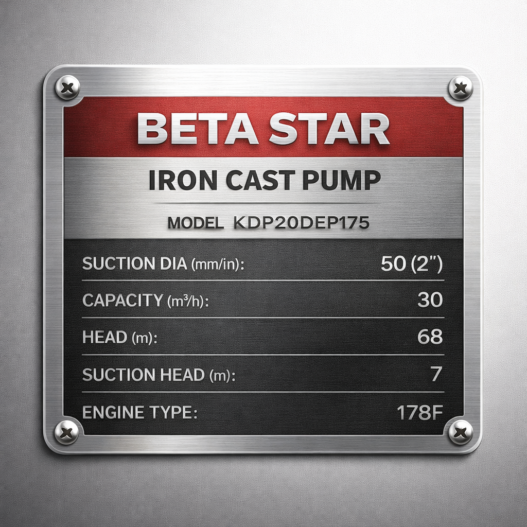 BETA STAR 2" x 2 " DIESEL FIRE PUMP (CASTING PUMP)-(IND6041)