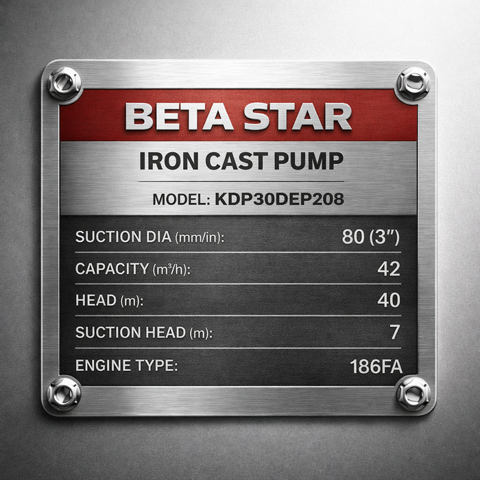 BETA STAR IND6042/CASTING PUMP (FIRE PUMP)3"*3" WITH 186F ENGINE-D/S