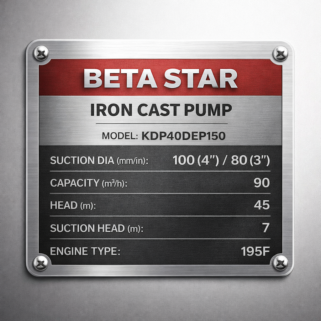 BETA STAR IND6043/CASTING PUMP (FIRE PUMP)3"*4" WITH 195F ENGINE-D/S