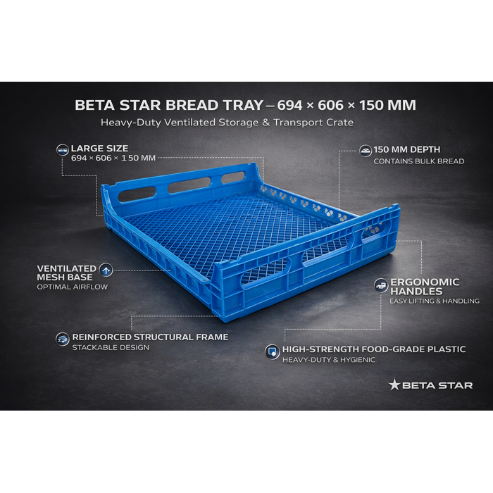 BETA STAR HAR10068/BREAD TRAY 694*606*150MM (BLUE)