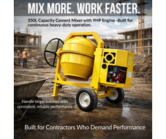 BETA STAR IND6027 - 350L CEMENT MIXER WITH GE270 GASOLINE ENGINE-D/S