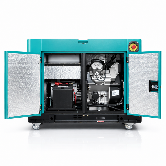 BETA STAR IND5569 DIESEL GENERATOR 10KW 110/220V 60HZ WITH ATS AND WHEELS- SEMI SILENT 2V92 ENGINE BETA STAR