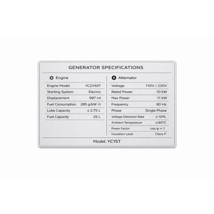 BETA STAR IND5569 DIESEL GENERATOR 10KW 110/220V 60HZ WITH ATS AND WHEELS- SEMI SILENT 2V92 ENGINE BETA STAR