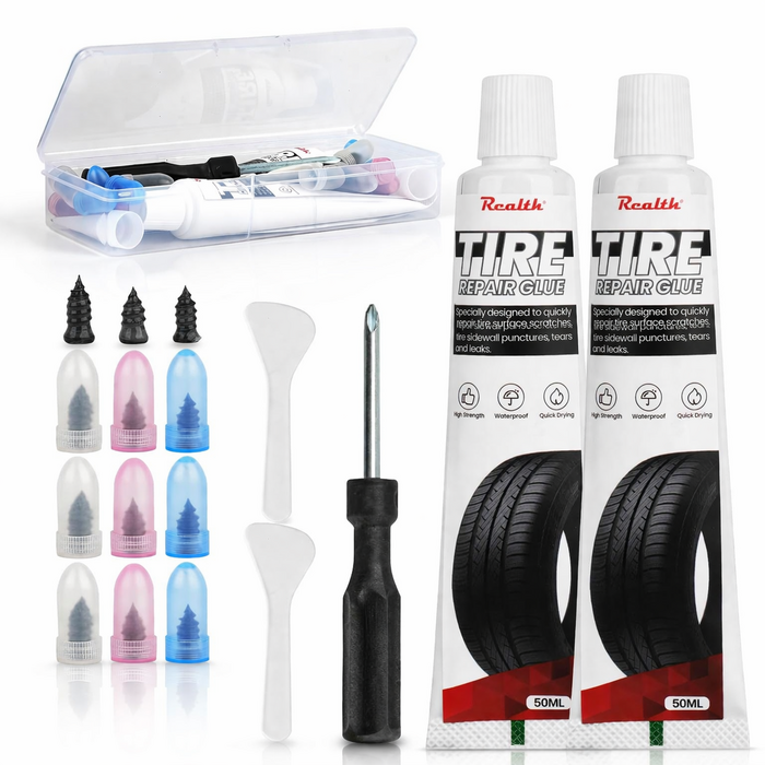 VEH24978 / TIRE REPAIR GLUE 100ML - HEAVY DUTY RUBBER CEMENT, 20 PCS 2-SIZE