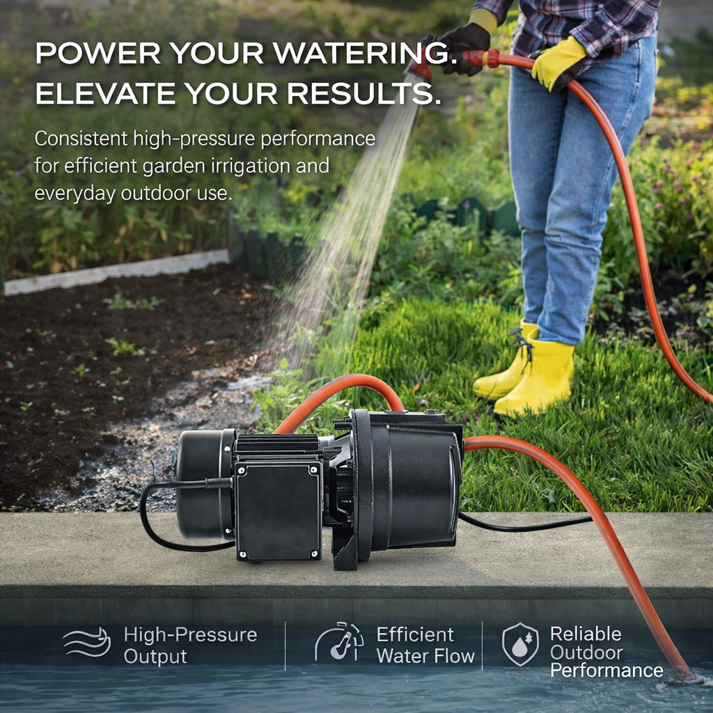 VEVOR 1HP PREMIUM CAST IRON SHALLOW WELL JET WATER PUMP (IND6070)