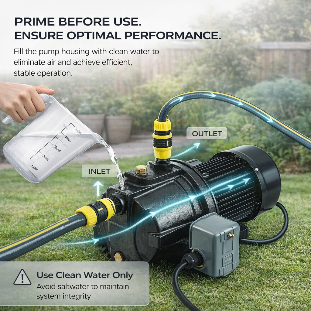 VEVOR 1HP PREMIUM CAST IRON SHALLOW WELL JET WATER PUMP (IND6070)