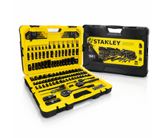 STANLEY STANLEY  1/4 3/8 & 1/2 DR 164PC BLACK CHROME SOCKE (HAR10101)