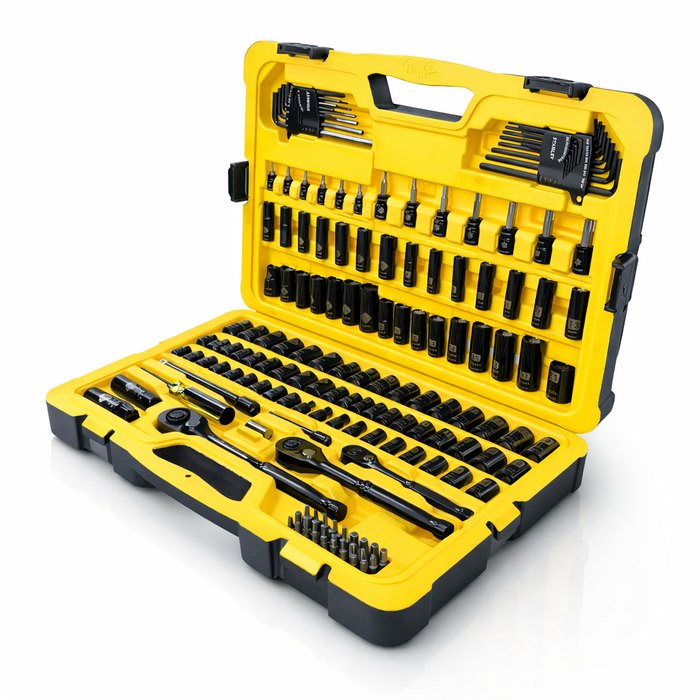 STANLEY HAR10101 / STANLEY  1/4 3/8 & 1/2 DR 164PC BLACK CHROME SOCKE, STMT74085