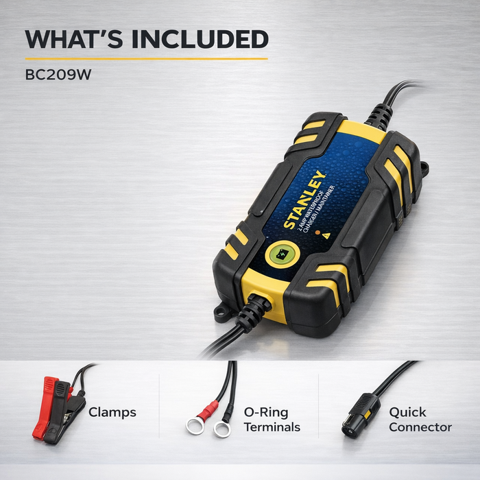 STANLEY VEH24981 / 12V STANLEY 2 AMP BATTERY CHARGER, BC209W