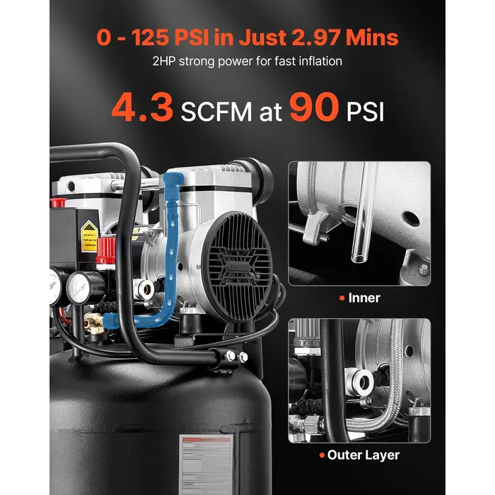 VEVOR IND6065 / VEVOR  14-GALLON AIR COMPRESSOR, 2HP 4.3