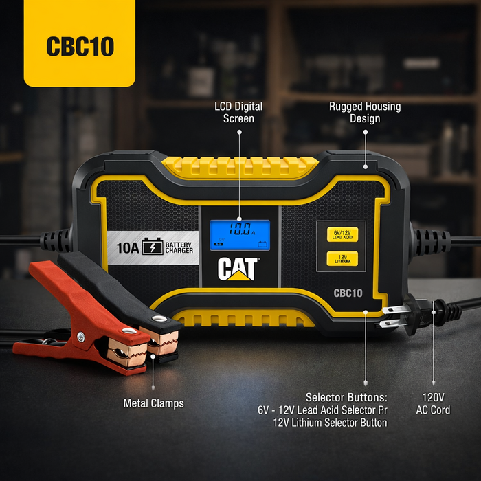 CAT VEH24983 / BATTERY CHARGER WITH 6V/12V LEAD ACID , CBC10