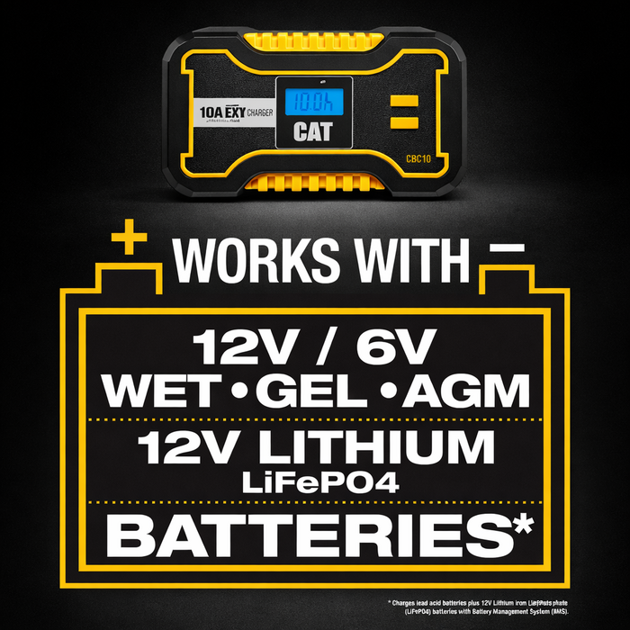 CAT VEH24983 / BATTERY CHARGER WITH 6V/12V LEAD ACID , CBC10