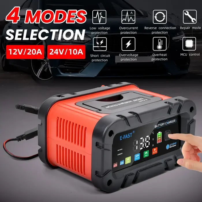 VEH24975 / E-FAST BATTERY CHARGER 0-20A 12/24V LIFEPO4