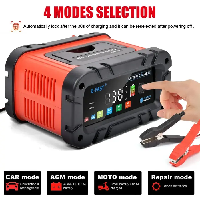 VEH24975 / E-FAST BATTERY CHARGER 0-20A 12/24V LIFEPO4