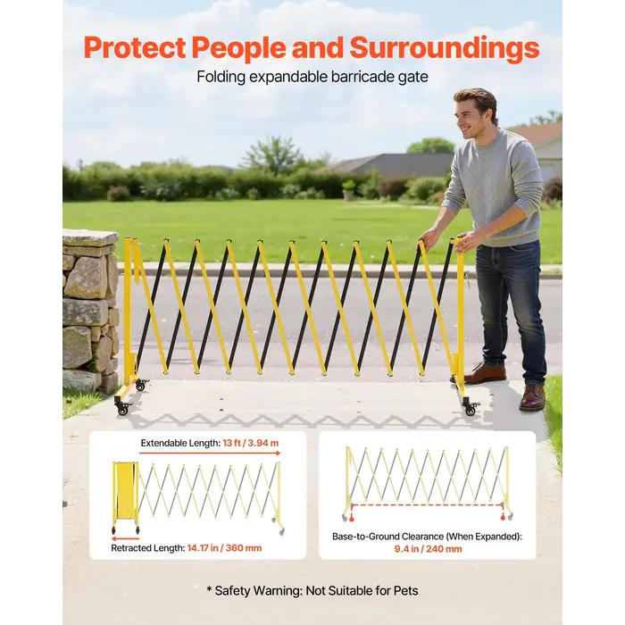 VEVOR HAR10102 / VEVOR   INDUSTRIAL EXPANDABLE BARRICADE, 13FT