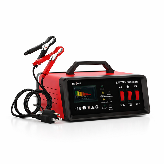 NO ONE VEH24977 / NOONE 2A/10A CAR BATTERY CHARGER, 6V/12V BATTERY CHARGER