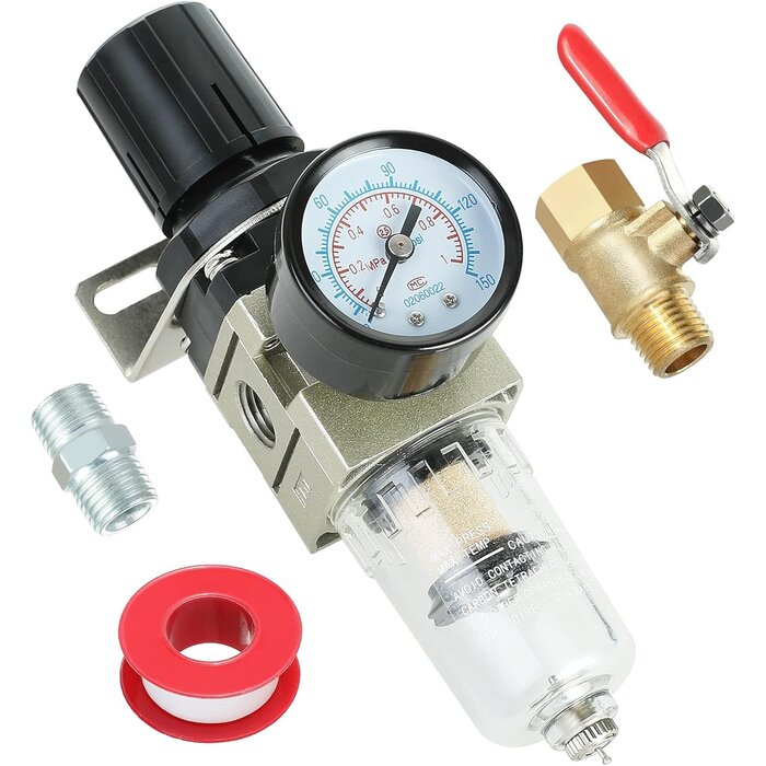 HROMEE 1/4'' NPT AIR COMPRESSOR FILTER REGULATOR (HAR10098 )