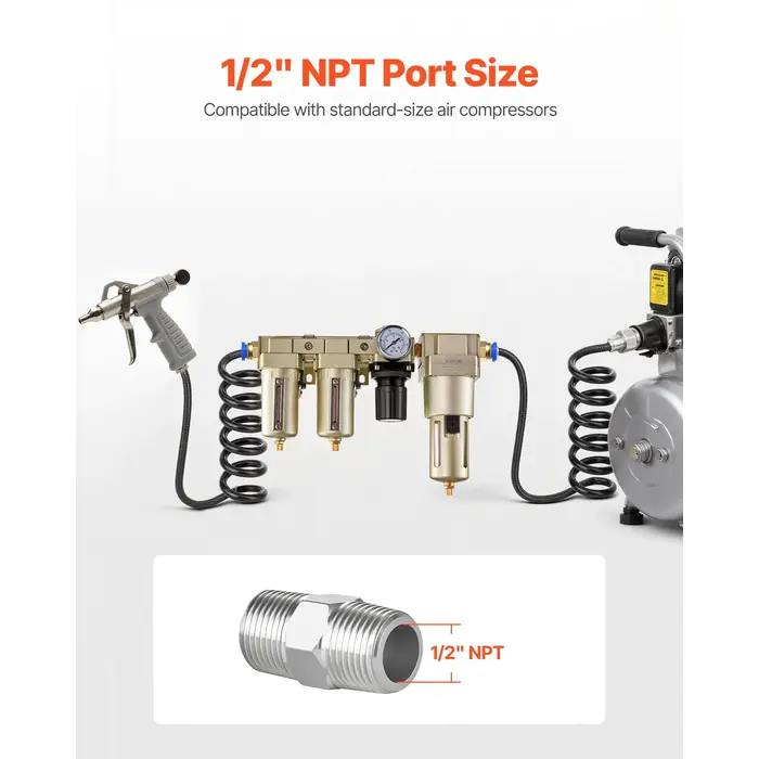 VEVOR HAR10103 / VEVOR  AIR COMPRESSOR FILTER REGULATOR COMBO, 1/2" NPT 3