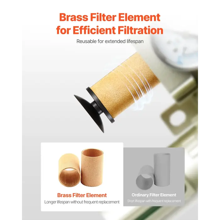 VEVOR HAR10103 / VEVOR  AIR COMPRESSOR FILTER REGULATOR COMBO, 1/2" NPT 3