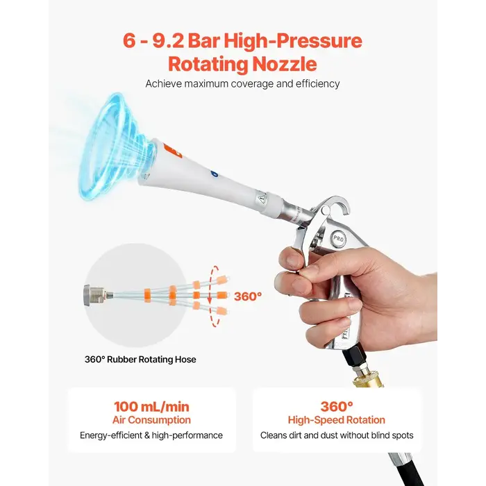VEVOR IND6064 /  VEVOR  CAR CLEANING GUN, 6-9.2 BAR HIGH-PRESSURE AIR BLOW GUN