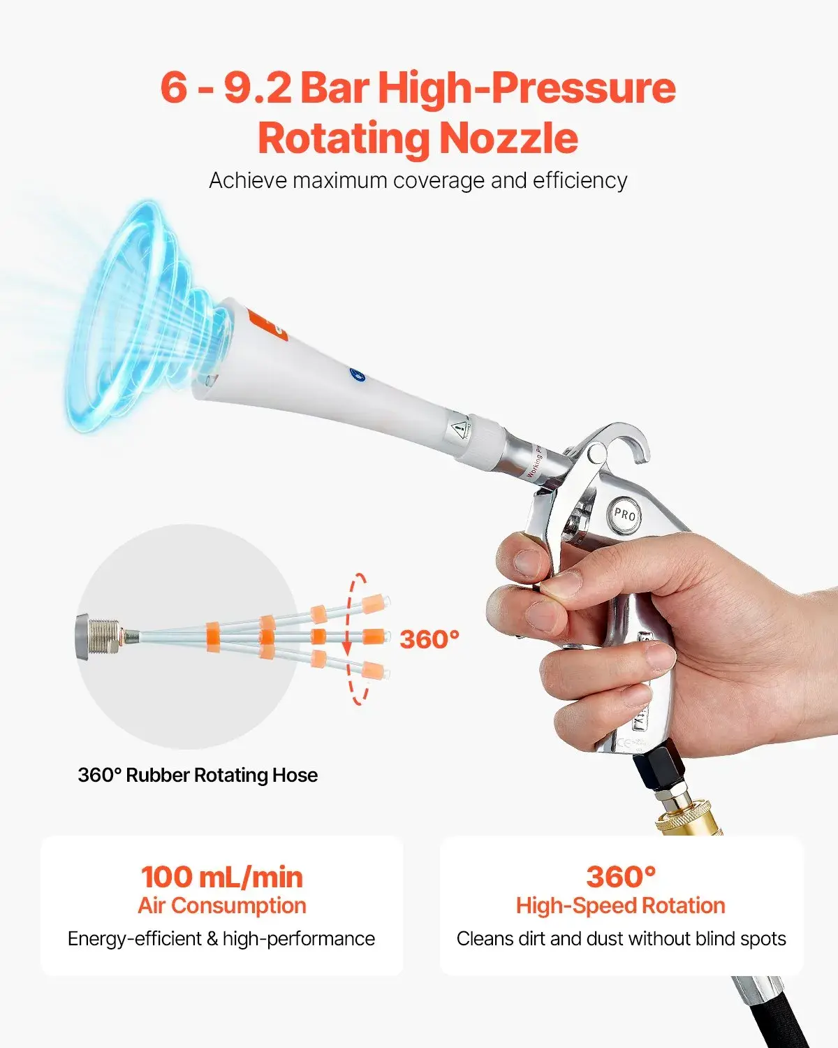 VEVOR High-Pressure Car Cleaning Air Gun (6–9.2 Bar) (IND6064)