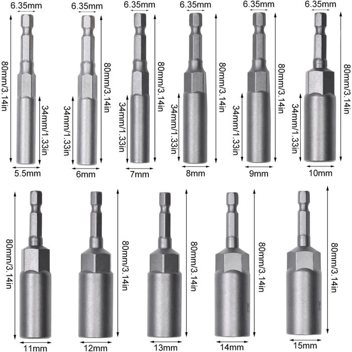 BETA STAR HAR10031/ DEEP HEXAGONAL SOCKET HEAD 5.5-19MM, 15PCS/SET
