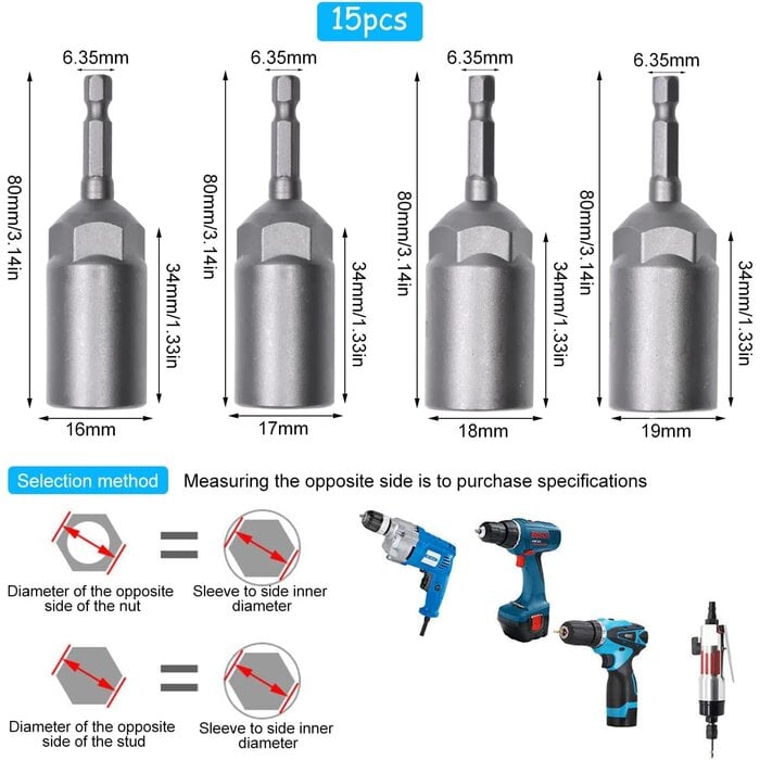BETA STAR HAR10031/ DEEP HEXAGONAL SOCKET HEAD 5.5-19MM, 15PCS/SET