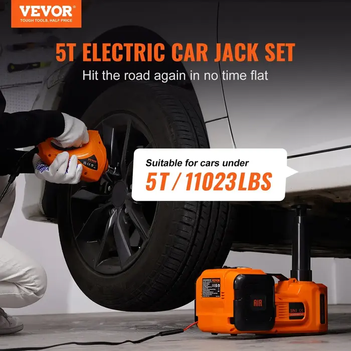 VEVOR VEH25000 / VEVOR  ELECTRIC CAR JACK, 5 TON/11023 LBS HYDRAULIC JACK /ELECTRIC IMPACT WRENCH, 1625581