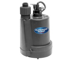 SUPERIOR PUMP IND6076 / SUPERIOR PUMP 1800GPH THERMOPLASTIC SUB PUMP 1/4 HP, 91250