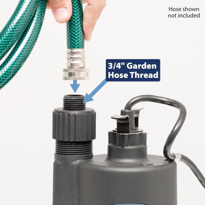 SUPERIOR PUMP IND6076 / SUPERIOR PUMP 1800GPH THERMOPLASTIC SUB PUMP 1/4 HP, 91250