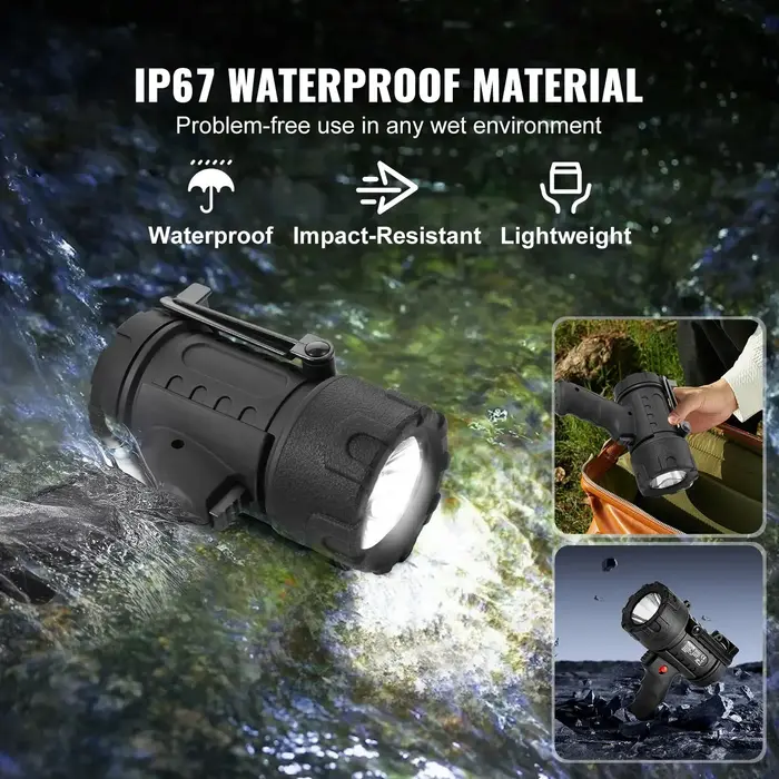 VEVOR VEH25002 / VEVOR RECHARGEABLE SPOTLIGHT FLASHLIGHT, 200,000 LUMENS, IP67
