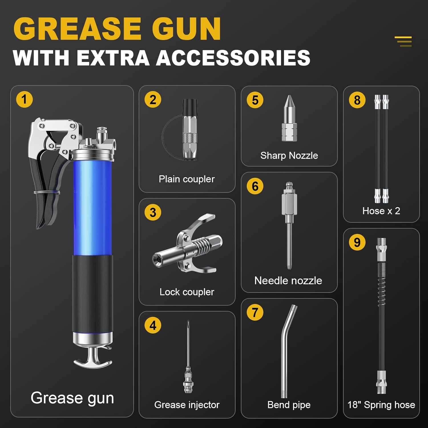 HEAVY DUTY GREASE GUN KIT (HAR10137)